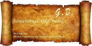 Gosztonyi Dénes névjegykártya